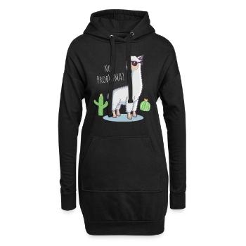 Funny Gift Lama No Problama Cactus Design - Hoodie-Kleid - Schwarz - Vorne