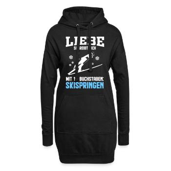 Skispringen - Hoodie-Kleid - Schwarz - Vorne