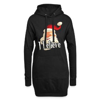 I believe in Santa Claus - Hoodie-Kleid - Schwarz - Vorne