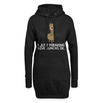 Alpaka Lama Geschenkidee Fluffy Shaggy - Hoodie-Kleid - Schwarz - Vorne