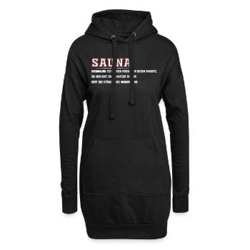 Sauna Saunieren - Hoodie-Kleid - Schwarz - Vorne