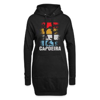 Capoeira Retro - Sweat-shirt à capuche long Femme - noir - Devant