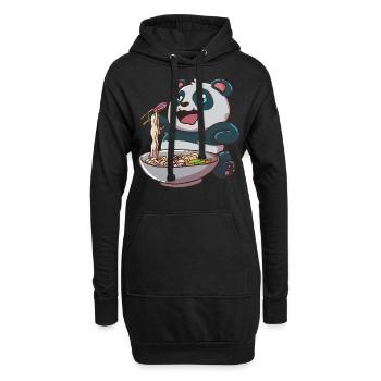 Ramen Pandabär - Sweat-shirt à capuche long Femme - noir - Devant