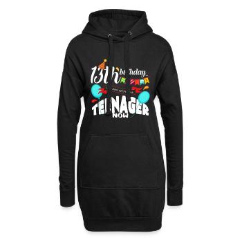 13. Geburtstag - Hoodie-Kleid - Schwarz - Vorne