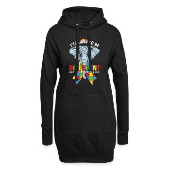 Autismus-Bewusstsein Es ist in Ordnung, anders zu sein Autismus - Hoodie-Kleid - Schwarz - Vorne