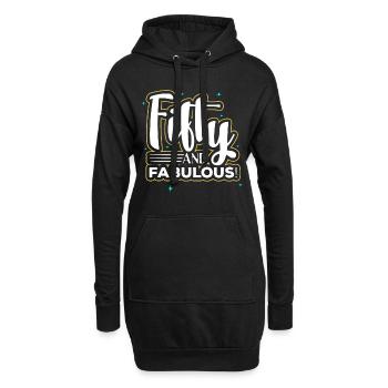 50ème anniversaire - Sweat-shirt à capuche long Femme - noir - Devant