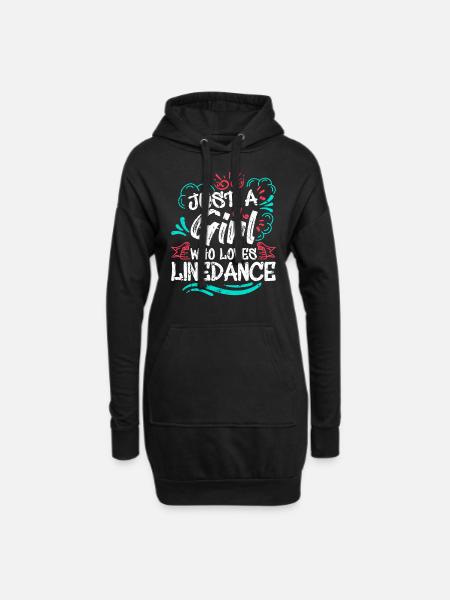Linedance Geschenk - Hoodie-Kleid - Schwarz