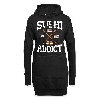 Sushi - Sweat-shirt à capuche long Femme - noir - Devant