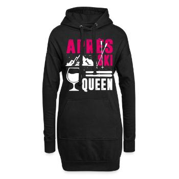 Apres Ski Queen,Party Outfit Costume Winter Saufen - Hoodie-Kleid - Schwarz - Vorne