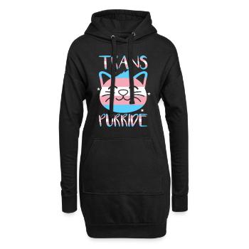 Transsexuelle Transgenre Pride Cat Tranny Pride - Sweat-shirt à capuche long Femme - noir - Devant