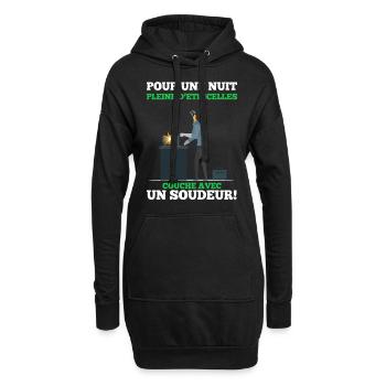 Soudeur shirt • Couche avec Soudeur Cadeau - Sweat-shirt à capuche long Femme - noir - Devant