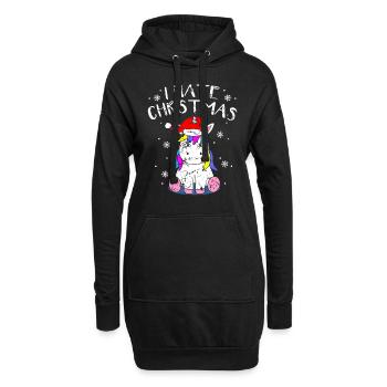 Anti-Christmas Anti-Weihnachten Einhorn Xmas Anti - Hoodie-Kleid - Schwarz - Vorne