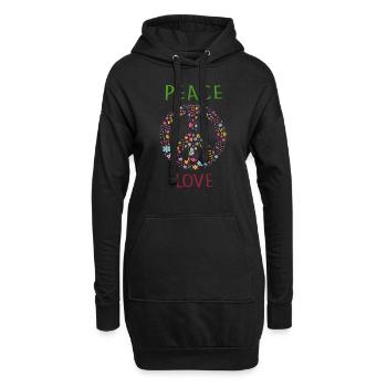 AIMER LA PAIX - Sweat-shirt à capuche long Femme - noir - Devant
