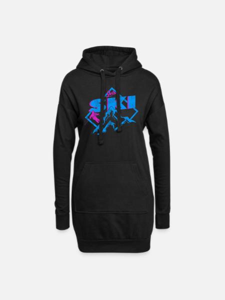 Skiing Skiing Skiing Skiing Skiing - Hoodie Dress - black