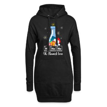 Ho Ho Ho Oh Chemist Tree Funny Chemistry Lovers - Sweat-shirt à capuche long Femme - noir - Devant