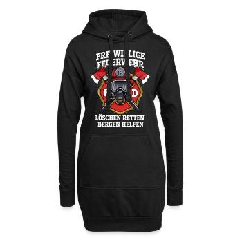 Freiwillige Feuerwehr Löschen Bergen - Hoodie-Kleid - Schwarz - Vorne
