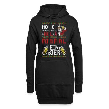 Weihnachten Bier Weihnachtsfeier - Hoodie-Kleid - Schwarz - Vorne