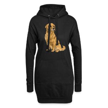 Golden Retriever - Hoodie-Kleid - Schwarz - Vorne
