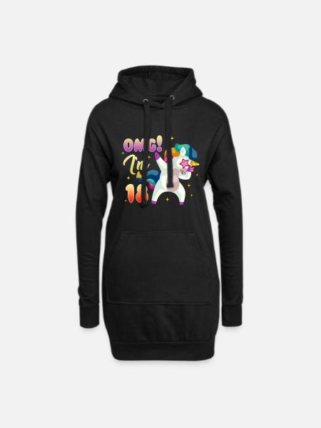 18. Geburtstag - Hoodie-Kleid - Schwarz