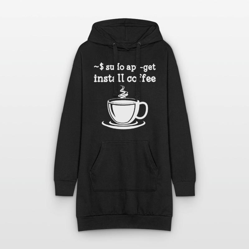 Sudo apt-get installer coffee linux Sweat-shirt à capuche long Femme