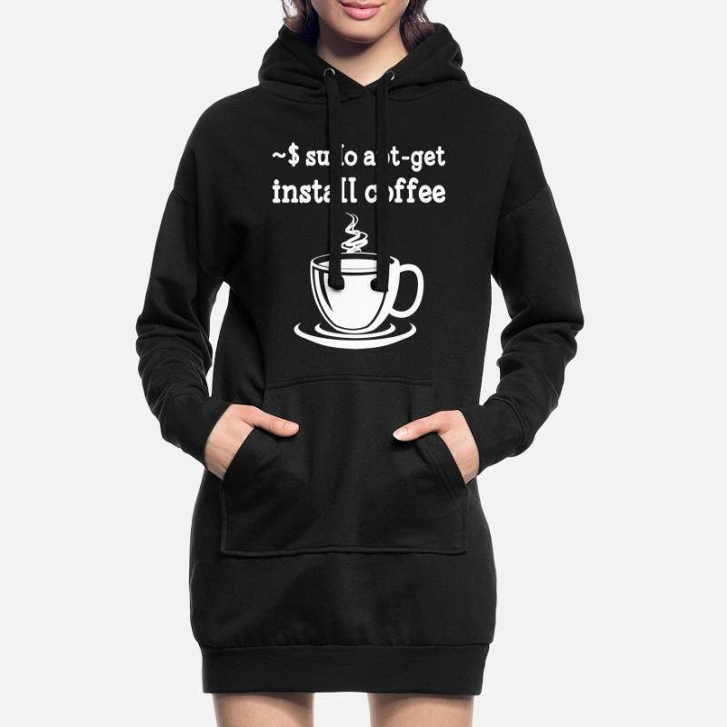 Sudo apt-get installer coffee linux Sweat-shirt à capuche long Femme