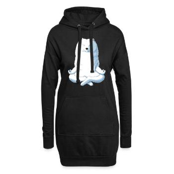 Yoga Samojede chien - Sweat-shirt à capuche long Femme - noir - Devant
