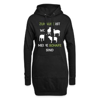 Zuhause ist wo meine Schafe sind Bauern Schäferei - Hoodie-Kleid - Schwarz - Vorne