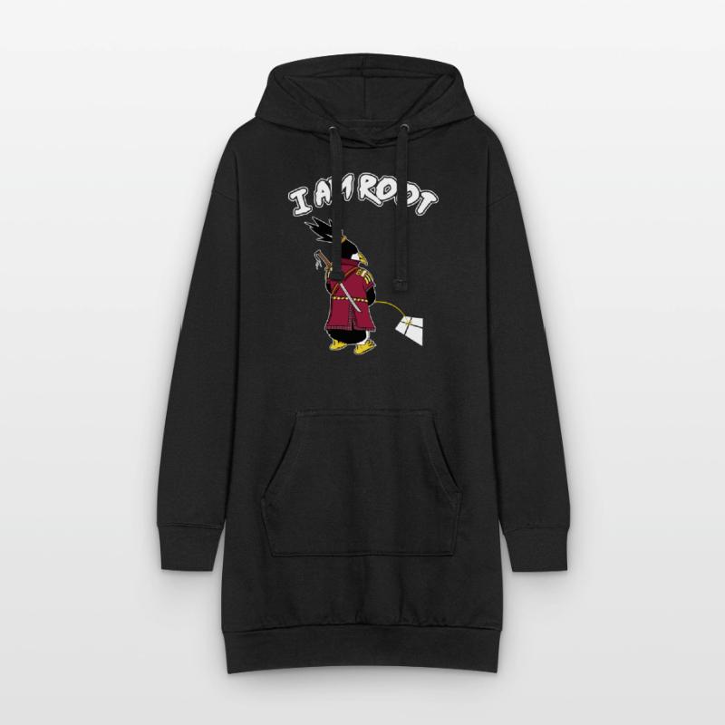 Linux Pinguin I Am Root Geeks Nerd Computer Ninja Hoodie-Kleid