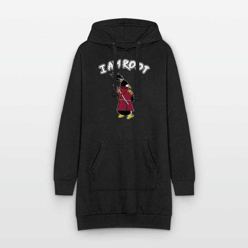 Linux Pinguin I Am Root Geeks Nerd Computer Ninja Hoodie-Kleid