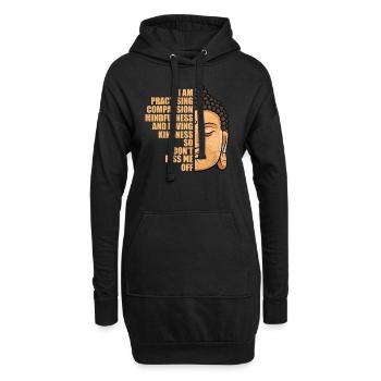 Bouddha Yoga Bouddhisme Méditation Zen Cadeau - Sweat-shirt à capuche long Femme - noir - Devant