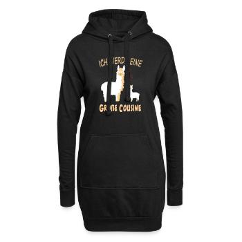 Ich werde eine grosse Cousine Alpaka - Hoodie-Kleid - Schwarz - Vorne