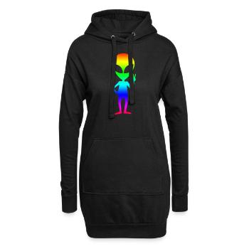 Alien - Hoodie-Kleid - Schwarz - Vorne