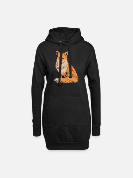 Fuchs - Hoodie-Kleid - Schwarz