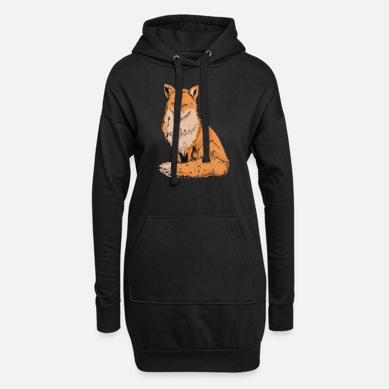 Fuchs - Hoodie-Kleid - Schwarz