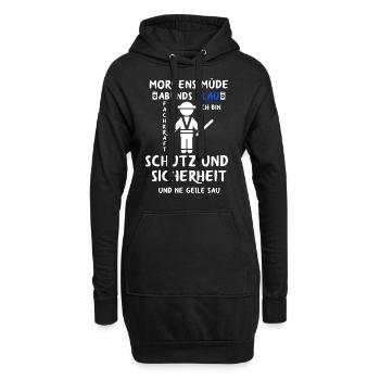 Security Türsteher Sicherheitsdienst Aufpasser - Hoodie-Kleid - Schwarz - Vorne