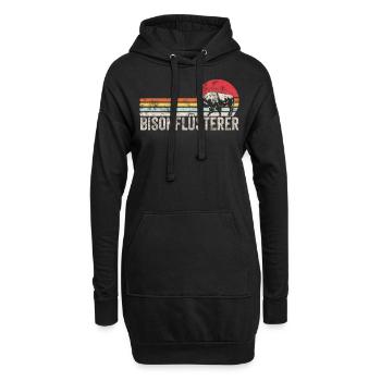 Amerikanischer Bisonflüsterer Bison Tierliebe - Hoodie-Kleid - Schwarz - Vorne