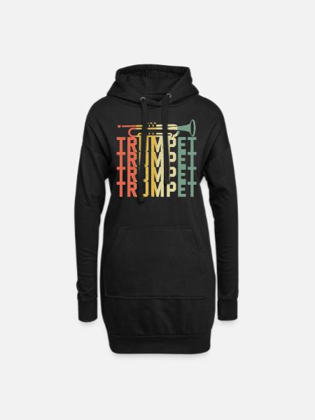 Retro Trompeter Trumpeter Geschenkidee Jazz - Hoodie-Kleid - Schwarz