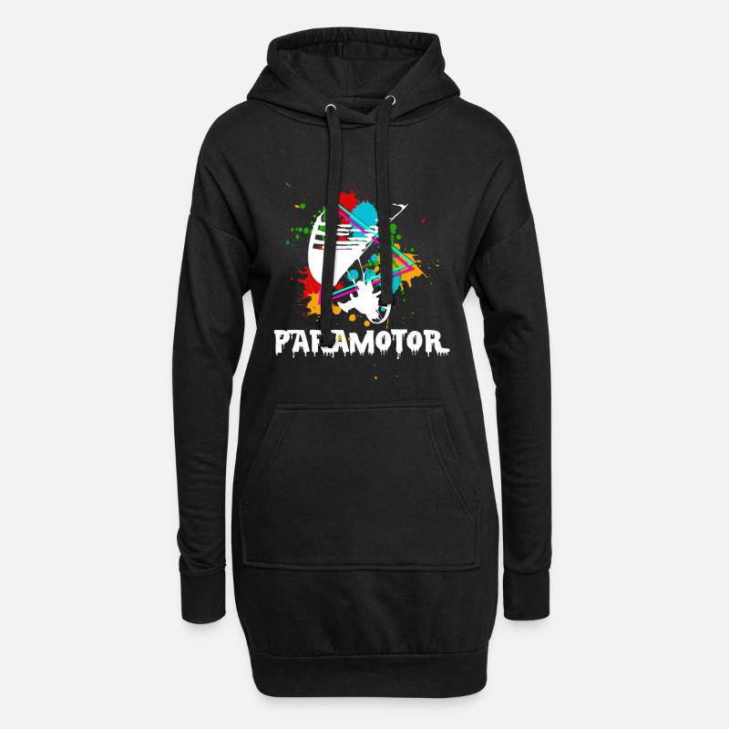 Paramotor - Hoodie-Kleid - Schwarz