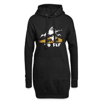 Né pour voler en paramoteur - Sweat-shirt à capuche long Femme - noir - Devant