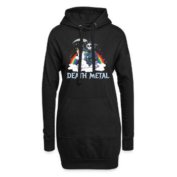 Death Metal Einhorn - Hoodie-Kleid - Schwarz - Vorne
