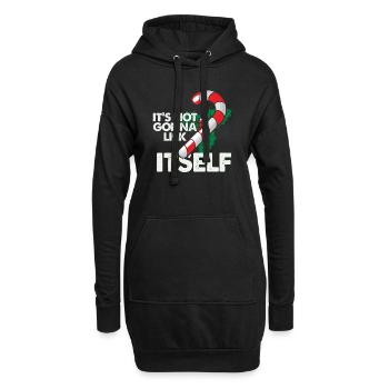 Es wird sich nicht lecken Weihnachtszuckerstange - Hoodie-Kleid - Schwarz - Vorne