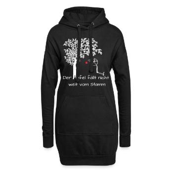Apfel fällt nicht weit vom Stamm Spruch Witzig - Hoodie-Kleid - Schwarz - Vorne