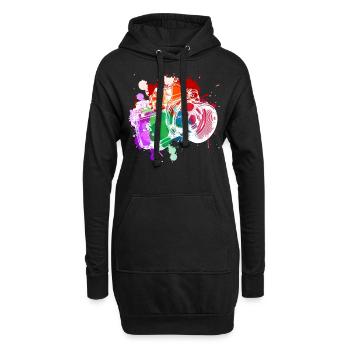Fotograf - Hoodie-Kleid - Schwarz - Vorne