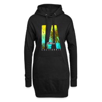 Los Angeles LA - Hoodie-Kleid - Schwarz - Vorne