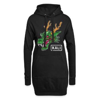 Kali Linux Administrateur de l'ordinateur Tux Dragon Head - Sweat-shirt à capuche long Femme - noir - Devant