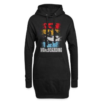 Wakeboard rétro - Sweat-shirt à capuche long Femme - noir - Devant