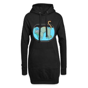 PECHE DE CHASSE A LA PECHE - Sweat-shirt à capuche long Femme - noir - Devant