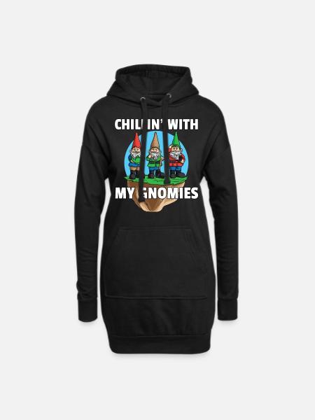 Gartenzwerge Zwerg Garten Gärtner - Hoodie-Kleid - Schwarz