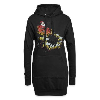 Bee Christmas - Sweat-shirt à capuche long Femme - noir - Devant