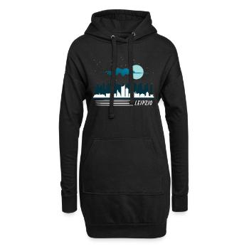 Leipzig - Sweat-shirt à capuche long Femme - noir - Devant